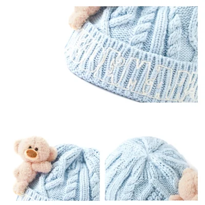 13DE MARZO Kids BabyBear Weave Beanie Blue - Image 6