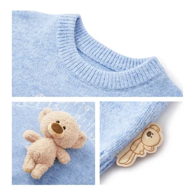 13DE MARZO Kids BabyBear Weave Sweater Blue - Image 4