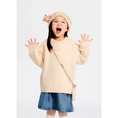 13DE MARZO Kids BabyBear Weave Sweater Beige