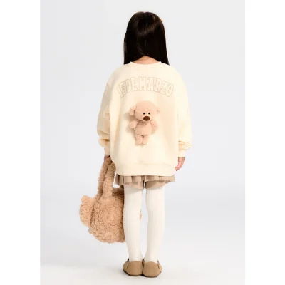 13DE MARZO Kids BabyBear Crewneck Sweater Beige - Image 3