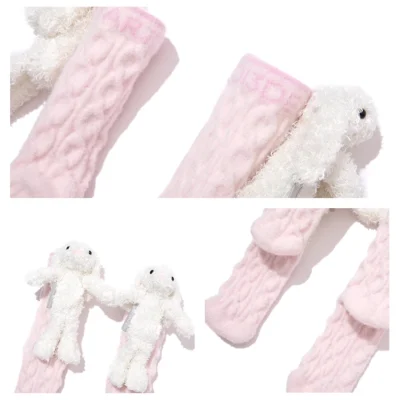 13DE MARZO Doozoo Holding Hands Socks Pink - Image 6