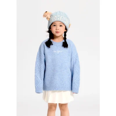 13DE MARZO Kids BabyBear Weave Sweater Blue