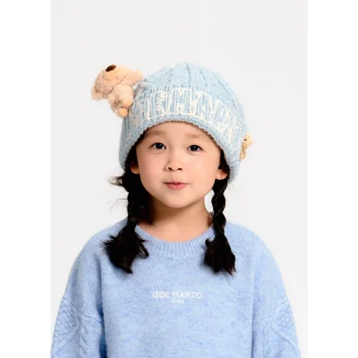 13DE MARZO Kids BabyBear Weave Beanie Blue