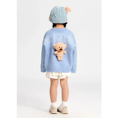 13DE MARZO Kids BabyBear Weave Sweater Blue - Image 3