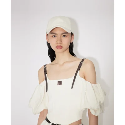 REVAN Chic Bubble-Sleeve Top White