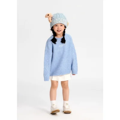 13DE MARZO Kids BabyBear Weave Beanie Blue - Image 3