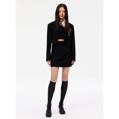 REVAN Chic Ensemble Blazer Dress Set Black