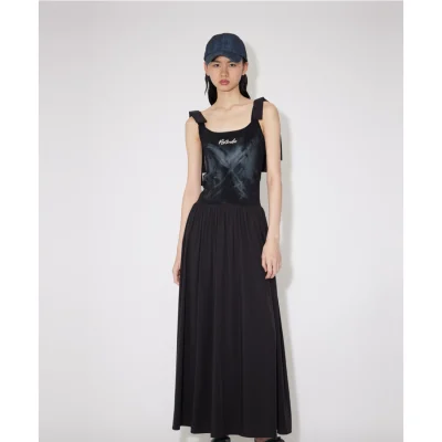 REVAN Ethereal Velvet Gem Knit Dress Black