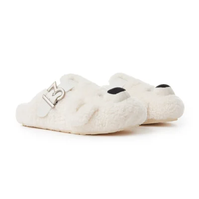 13DE MARZO Bear Head Fleece Birkenstock White