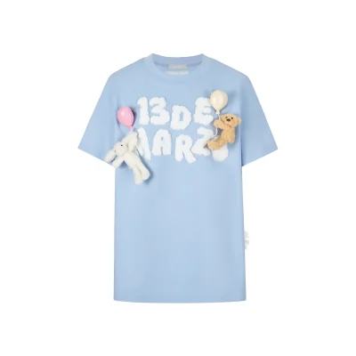 13DE MARZO Float Cloud Balloon T-shirt Blue