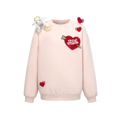 13DE MARZO Doozoo Cupid Heart Sweater Pink