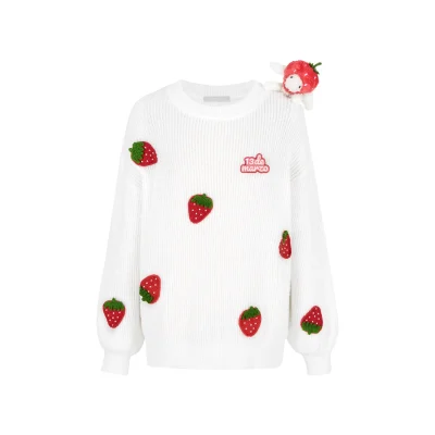 13DE MARZO Bear Mini Fruit Sweater White