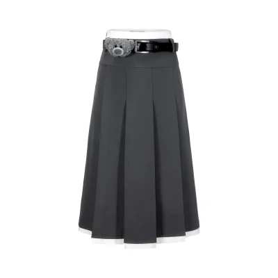 13DE MARZO Base Pleated Dress Grey