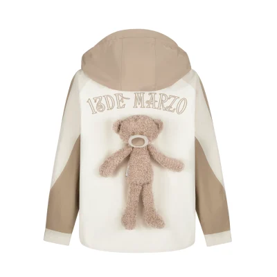 13DE MARZO Bear Logo Windbreaker Khaki