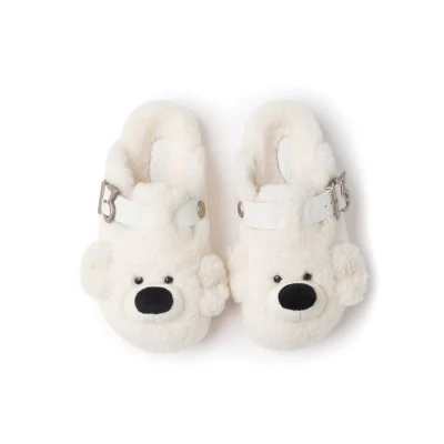 13DE MARZO Bear Head Fleece Birkenstock White - Image 5