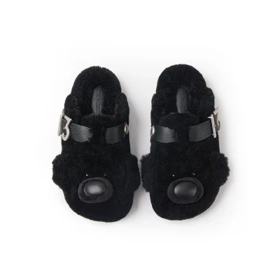 13DE MARZO Bear Head Fleece Birkenstock Black - Image 5