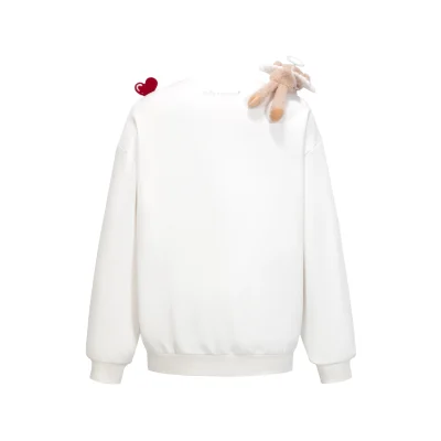 13DE MARZO Doozoo Cupid Heart Sweater White - Image 5