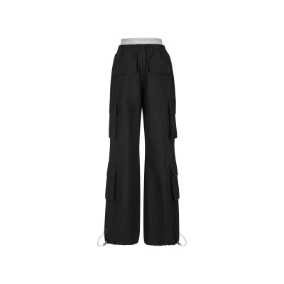 13DE MARZO Double Layered Cargo Pants Black - Image 5