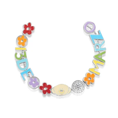 13DE MARZO Color Logo Floral Bear Beaded Bracelet - Image 4