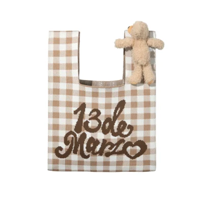 13DE MARZO Bear Picnic Bag Khaki