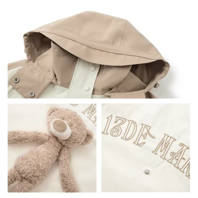 13DE MARZO Bear Logo Windbreaker Khaki - Image 6