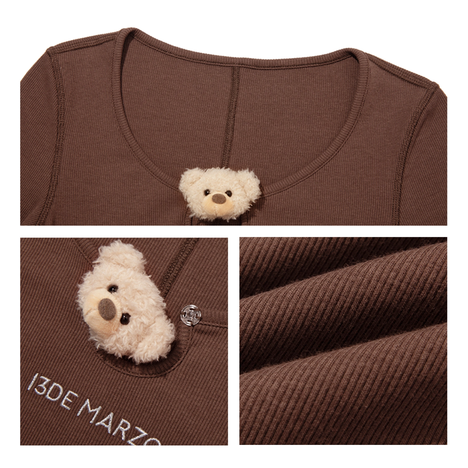 13DE MARZO Doozoo Tight Undertee Brown - Image 6