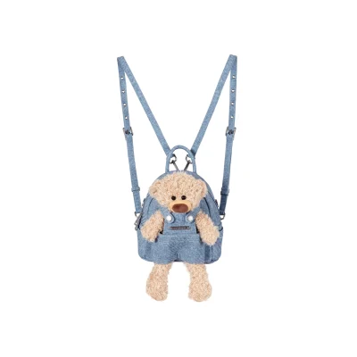 13DE MARZO Bear Denim Backpack Blue