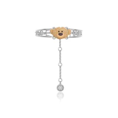 13DE MARZO Bear Logo Bracelet Silver