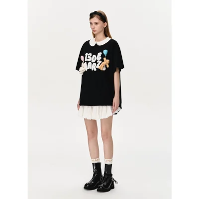 13DE MARZO Float Cloud Balloon T-shirt Black - Image 3