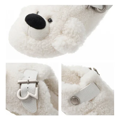 13DE MARZO Bear Head Fleece Birkenstock White - Image 7