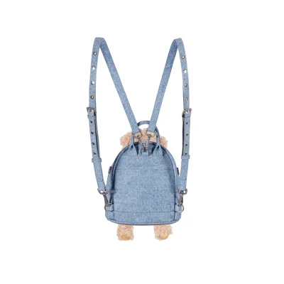 13DE MARZO Bear Denim Backpack Blue - Image 4