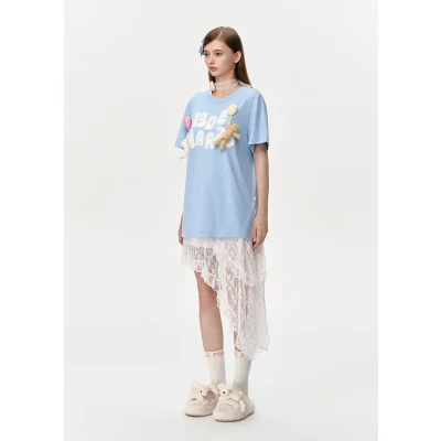 13DE MARZO Float Cloud Balloon T-shirt Blue - Image 3