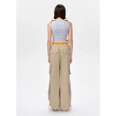 13DE MARZO Double Layered Cargo Pants Khaki - Image 4