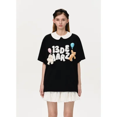 13DE MARZO Float Cloud Balloon T-shirt Black