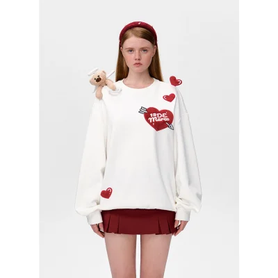 13DE MARZO Doozoo Cupid Heart Sweater White