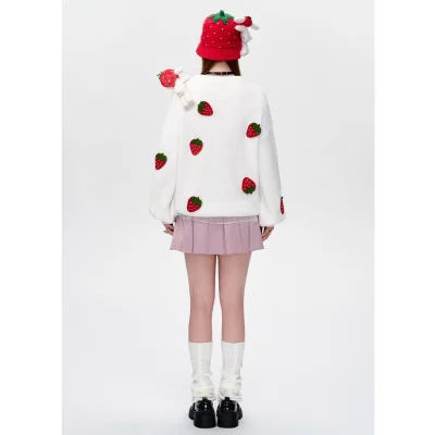13DE MARZO Bear Mini Fruit Hat Red - Image 4