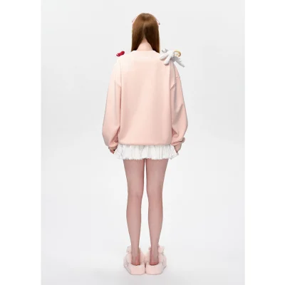 13DE MARZO Doozoo Cupid Heart Sweater Pink - Image 4