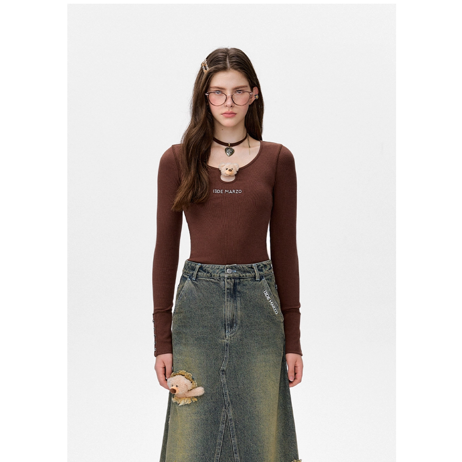 13DE MARZO Doozoo Tight Undertee Brown - Image 2