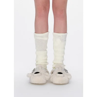 13DE MARZO Bear Head Fleece Birkenstock White - Image 3