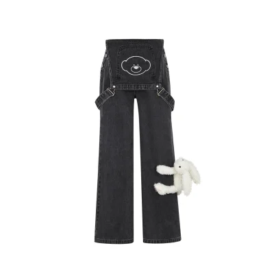 13DE MARZO Doozoo Denim Overall Black - Image 6