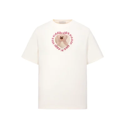 13DE MARZO Bear Hollow Heart T-shirt Beige