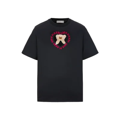 13DE MARZO Bear Hollow Heart T-shirt Black