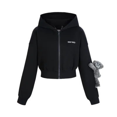 13DE MARZO Doozoo Sports Zipped Hoodie Black