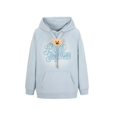 13DE MARZO Bear Spotlight Logo Hoodie Green