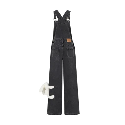 13DE MARZO Doozoo Denim Overall Black - Image 5