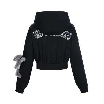 13DE MARZO Doozoo Sports Zipped Hoodie Black - Image 5