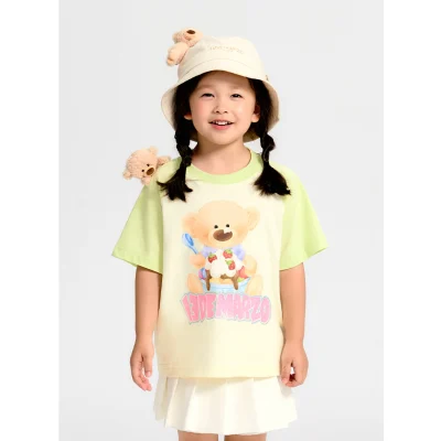 13DE MARZO BabyBear Cake Time T-shirt Green - Image 2