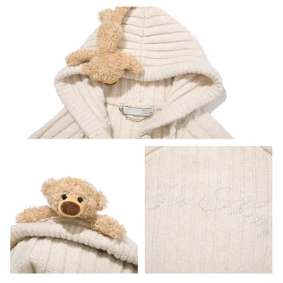 13DE MARZO Doozoo Thick Stripe Sweater Apricot - Image 7
