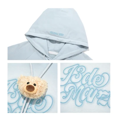 13DE MARZO Bear Spotlight Logo Hoodie Green - Image 7