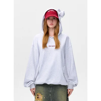 13DE MARZO Color Patch Cap Hoodie Grey